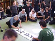 Hatsumi Soke drawing break at the Hombu